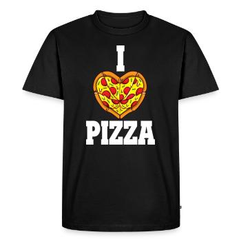 J’adore pizza drôle Pizza Lover Foodie - T-shirt Premium bio Homme - noir - Devant - Nico (187cm)