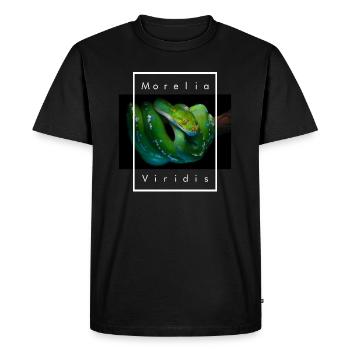 Morelia Viridis Arbre Vert Python Serpent Gardien - T-shirt Premium bio Homme - noir - Devant - Nico (187cm)