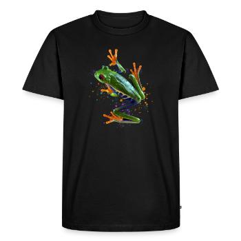 Red Eyed Tree Frog Watercolor Frog Keeper Frog Fan - Men's Premium Organic T-Shirt - black - Front - Nico (187cm)