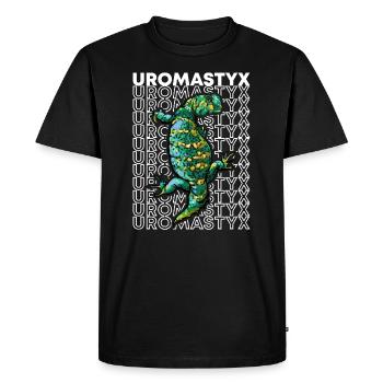 Uromastyx 80's Style Reptile Keeper Lizard - Men's Premium Organic T-Shirt - black - Front - Nico (187cm)