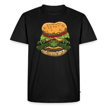 Drôle de Red Eared Slider Propriétaire Burger - T-shirt Premium bio Homme - noir - Devant - Nico (187cm)
