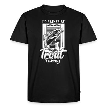 Je préfère pêcher la truite Drôle de pêche à la truite - T-shirt Premium bio Homme - noir - Devant - Nico (187cm)