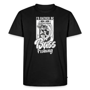 Je préférerais être l’achigan pêcher drôle pêcheur - T-shirt Premium bio Homme - noir - Devant - Nico (187cm)