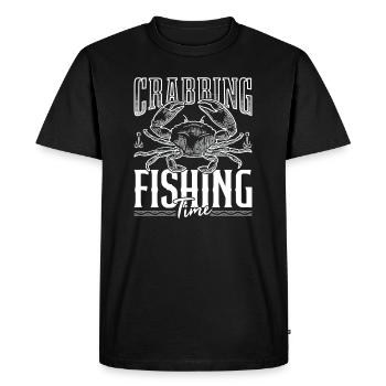 Crabbing Time Fishing For Crabs Rockpool Fisherman - Men's Premium Organic T-Shirt - black - Front - Nico (187cm)