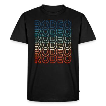 Rodéo Retro Texte Cowboy - T-shirt Premium bio Homme - noir - Devant - Nico (187cm)