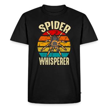 Drôle d’araignée Chuchoteur Tarentule Propriétaire Rétro - T-shirt Premium bio Homme - noir - Devant - Nico (187cm)