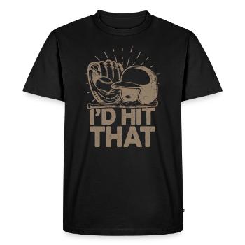I'd Hit That Funny Baseball Fan - Men's Premium Organic T-Shirt - black - Front - Nico (187cm)