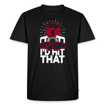 J’aurais frappé ce drôle de boxe retro boxer - T-shirt Premium bio Homme - noir - Devant - Nico (187cm)