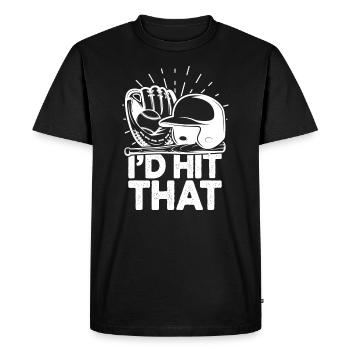 I'd Hit That Funny Baseball Fan - Men's Premium Organic T-Shirt - black - Front - Nico (187cm)