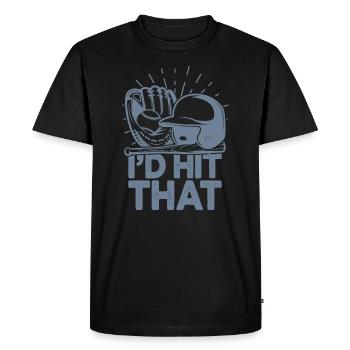 I'd Hit That Funny Baseball Fan - Men's Premium Organic T-Shirt - black - Front - Nico (187cm)