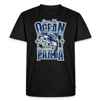 Sauvez les pandas de mer sauvent des orques d’épaulards - T-shirt Premium bio Homme - noir - Devant - Nico (187cm)