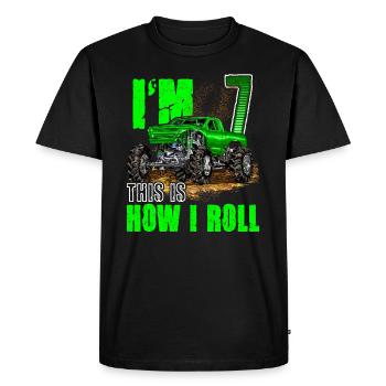 7th Birthday Monster Truck For Boys & Girls 7 Year - Men's Premium Organic T-Shirt - black - Front - Nico (187cm)