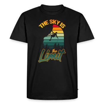 Escalade rétro Le ciel est la limite drôle - T-shirt Premium bio Homme - noir - Devant - Nico (187cm)