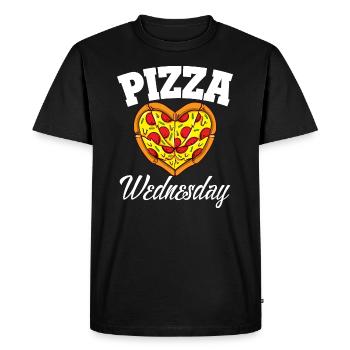 Wednesday Pizza Night Funny Pizza Lover Fast Food - Men's Premium Organic T-Shirt - black - Front - Nico (187cm)