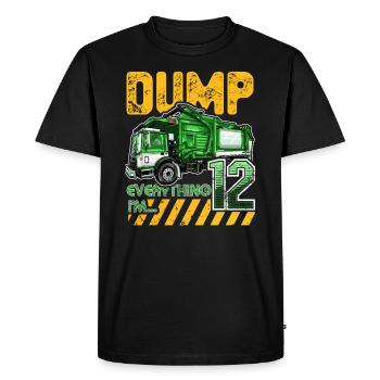 Garbage Truck 12th Birthday 12 Years Old Birthday - Men's Premium Organic T-Shirt - black - Front - Nico (187cm)
