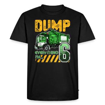 Garbage Truck 6th Birthday 6 Years Old Birthday - Men's Premium Organic T-Shirt - black - Front - Nico (187cm)