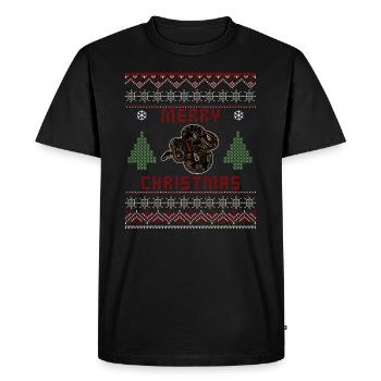 Ball Python Snake Owner Christmas Sweater - Men's Premium Organic T-Shirt - black - Front - Nico (187cm)
