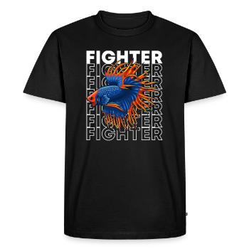 Betta Fish 80's Style Siamois Fighting Fish - T-shirt Premium bio Homme - noir - Devant - Nico (187cm)