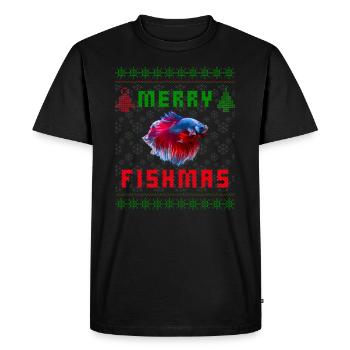 Betta Fish Siamois Fighting Fish Christmas Sweater - T-shirt Premium bio Homme - noir - Devant - Nico (187cm)