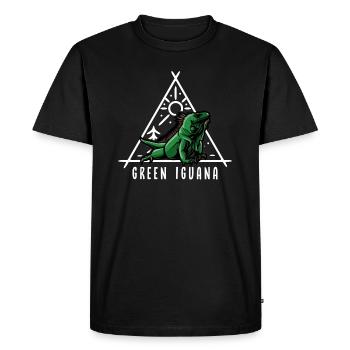 Évitane vert Reptile Gardien Lézard - T-shirt Premium bio Homme - noir - Devant - Nico (187cm)