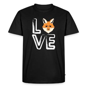 I Love Foxes - Men's Premium Organic T-Shirt - black - Front - Nico (187cm)