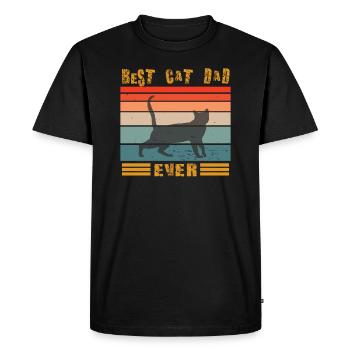 Conception de papa chat pour les amoureux des chats - T-shirt Premium bio Homme - noir - Devant - Nico (187cm)