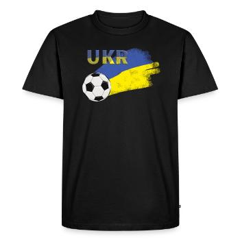 Flag Ukraine - Men's Premium Organic T-Shirt - black - Front - Nico (187cm)