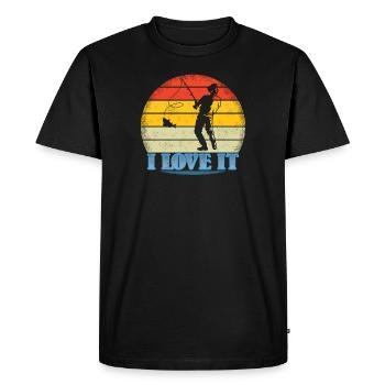 Angler Gift Idea Hobby Fishing - Men's Premium Organic T-Shirt - black - Front - Nico (187cm)