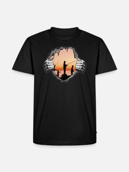 Angler Gift Idea Hobby Fishing - Men's Premium Organic T-Shirt - black