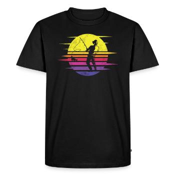 Angler Gift Idea Hobby Fishing - Men's Premium Organic T-Shirt - black - Front - Nico (187cm)