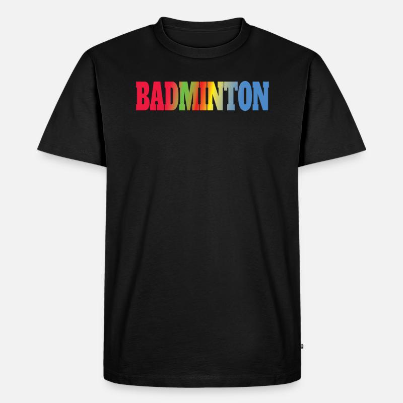 Badminton Geschenkidee Sport Design - Männer Premium Bio T-Shirt - Schwarz