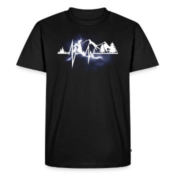 Hiking Accessories Wanderer Motif - Men's Premium Organic T-Shirt - black - Front - Nico (187cm)