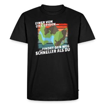 Hiking Accessories Wanderer Motif - Men's Premium Organic T-Shirt - black - Front - Nico (187cm)