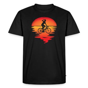 Bicycle Accessories Cyclist Motif - Men's Premium Organic T-Shirt - black - Front - Nico (187cm)