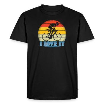 Bicycle Accessories Cyclist Motif - Men's Premium Organic T-Shirt - black - Front - Nico (187cm)
