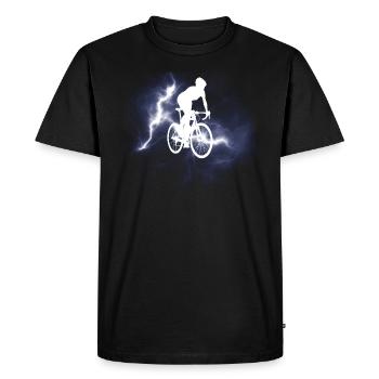 Bicycle Accessories Cyclist Motif - Men's Premium Organic T-Shirt - black - Front - Nico (187cm)