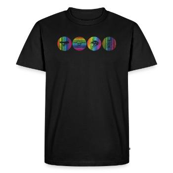 Bicycle Accessories Cyclist Motif - Men's Premium Organic T-Shirt - black - Front - Nico (187cm)