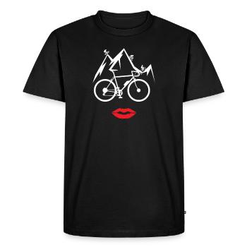 Bicycle Accessories Cyclist Motif - Men's Premium Organic T-Shirt - black - Front - Nico (187cm)