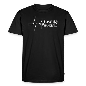 Accessoires de handball motif handball - T-shirt Premium bio Homme - noir - Devant - Nico (187cm)