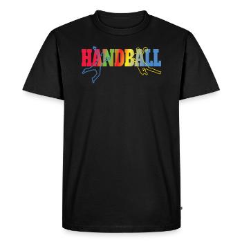 Accessoires de handball motif handball - T-shirt Premium bio Homme - noir - Devant - Nico (187cm)