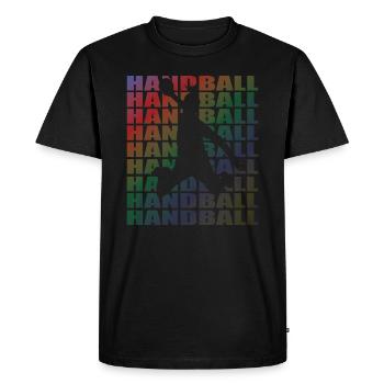 Accessoires de handball motif handball - T-shirt Premium bio Homme - noir - Devant - Nico (187cm)