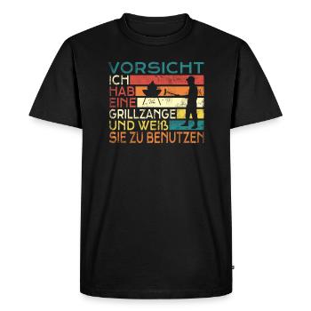 Grillen und Camper Geschenkidee - Männer Premium Bio T-Shirt - Schwarz - Vorne - Nico (187cm)