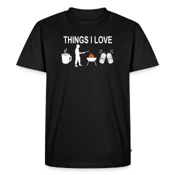Idée de barbecue et de cadeau de camping-car - T-shirt Premium bio Homme - noir - Devant - Nico (187cm)