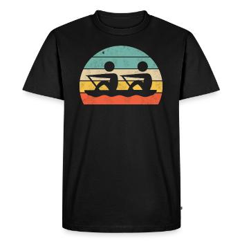 Duo de canoë - T-shirt Premium bio Homme - noir - Devant - Nico (187cm)