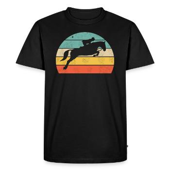 Saut d’obstacles - T-shirt Premium bio Homme - noir - Devant - Nico (187cm)