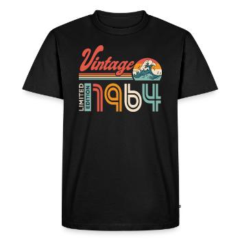 1964 Birthday Gift Born in 1964 - Men's Premium Organic T-Shirt - black - Front - Nico (187cm)