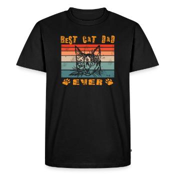 Cat Friend, Cat Accessories Gift - Men's Premium Organic T-Shirt - black - Front - Nico (187cm)