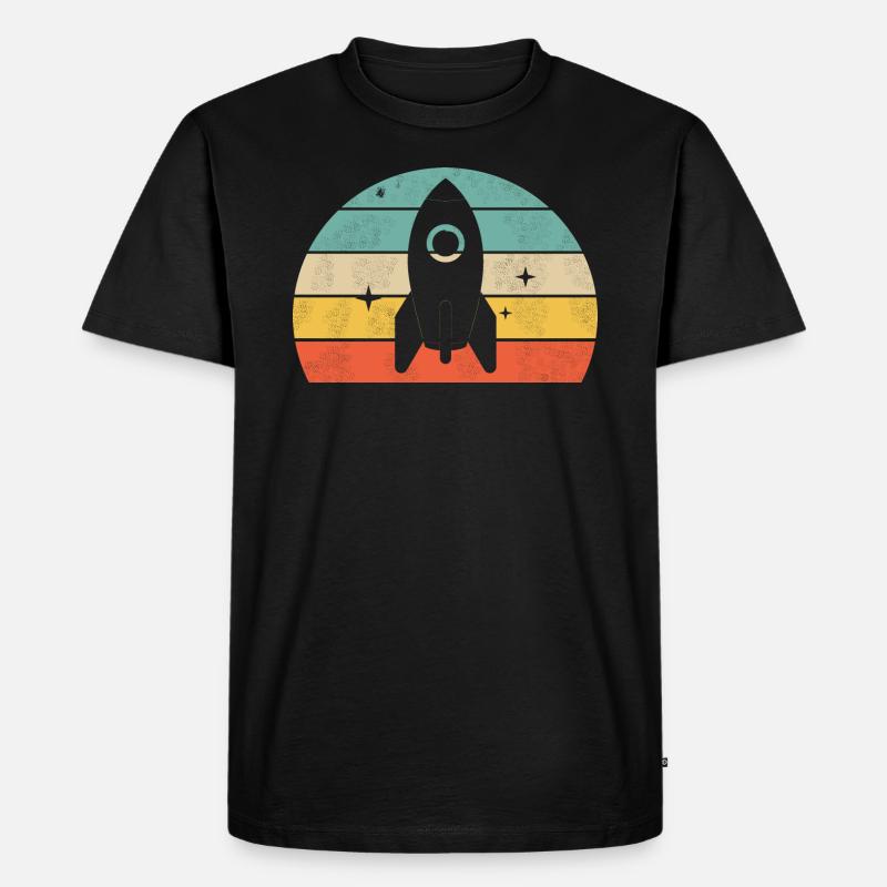 Rakete - Männer Premium Bio T-Shirt - Schwarz