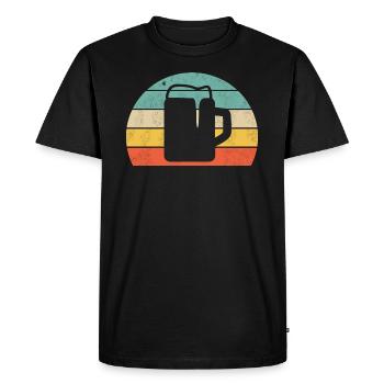 Bière - T-shirt Premium bio Homme - noir - Devant - Nico (187cm)