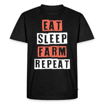 manger le sommeil ferme répéter - T-shirt Premium bio Homme - noir - Devant - Nico (187cm)